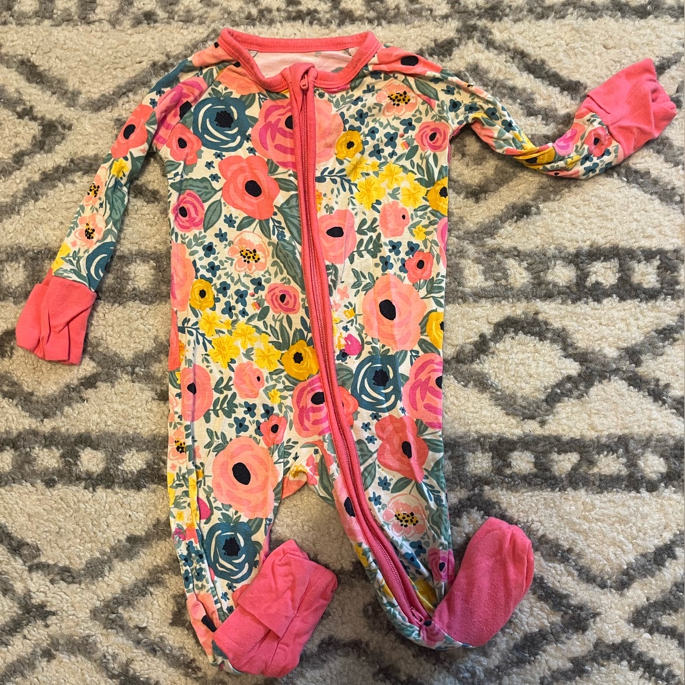 Little Sleepies Flower Print Zippy 0-3 Mo